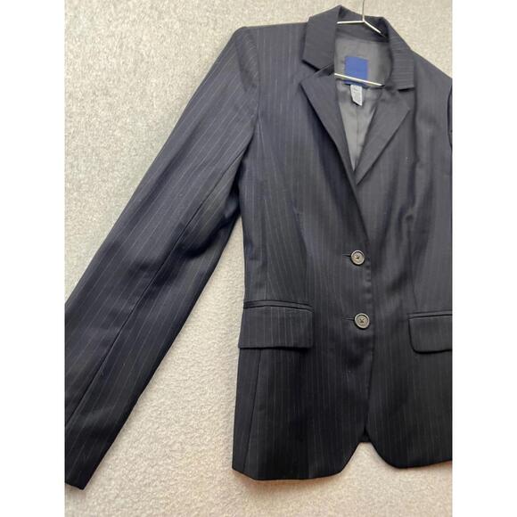 J Crew Womens Wool Blazer Jacket Size 2 Classic Pinstripe Career Modern Office - Picture 4 of 13
